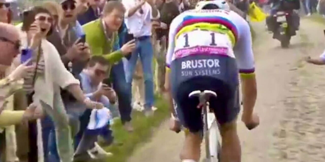 Una donna ha tentato di sabotare Van der Poel alla Parigi-Roubaix: gesto sconsiderato sul pavé